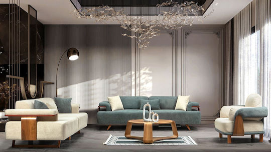 SteweHome Wohnzimmermöbel-Set Luxus Pagonble & Crem Funktion Bett- Pagonble Crem-140cm X 98cm X 45cm