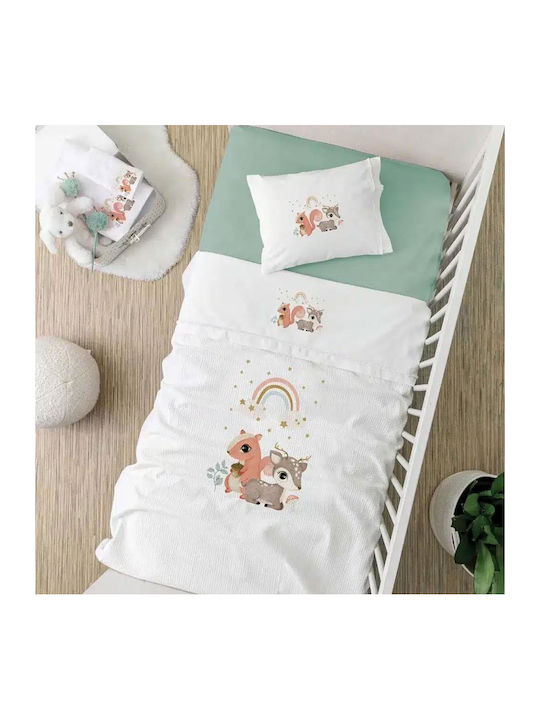 Borea Cot Waffle Blanket Turquoise 110x140cm