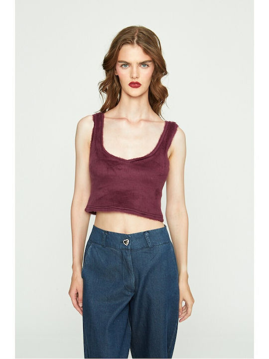 Women's Burgundy Crop Top