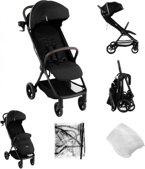 Kidnort Carucior Pentru Bebe Potrivit Pentru Nou-Născut Negru 6.8kg