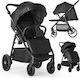 Kidnort Carucior Copii Potrivit Pentru Nou-Născut Negru 9.35kg