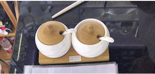 Melina's Collection Set 2 Bucăți Vaze Utilizare Generală Cu Capac și Suport Ceramică