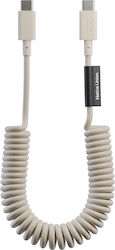 Native Union Cablu Usb-c La Usb-c 60w Spiralat 1.2m Pop Series Încărcare Rapidă Bej
