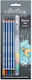 Watercolor Coloured Pencils Marino Set 6 Pieces 5 Coloured Pencils + 1 Empty Water Brush Card Cretacolor
