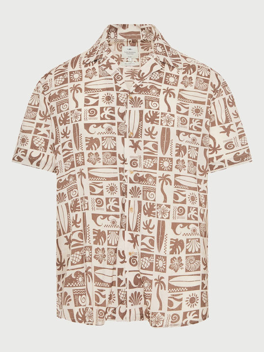 Kurzärmeliges Herrenhemd in Creme