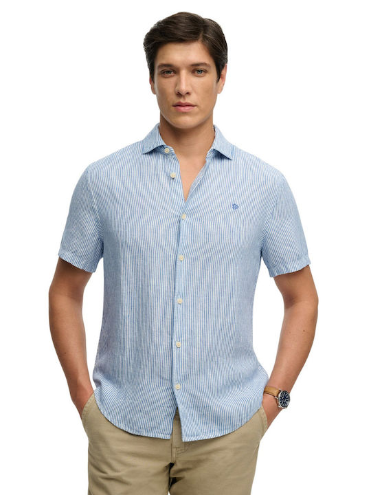 Superdry M D3 Stud Short Sleeve Linen Shirt Whi...