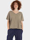 Bluza Damă Oversized Tricou Taupe
