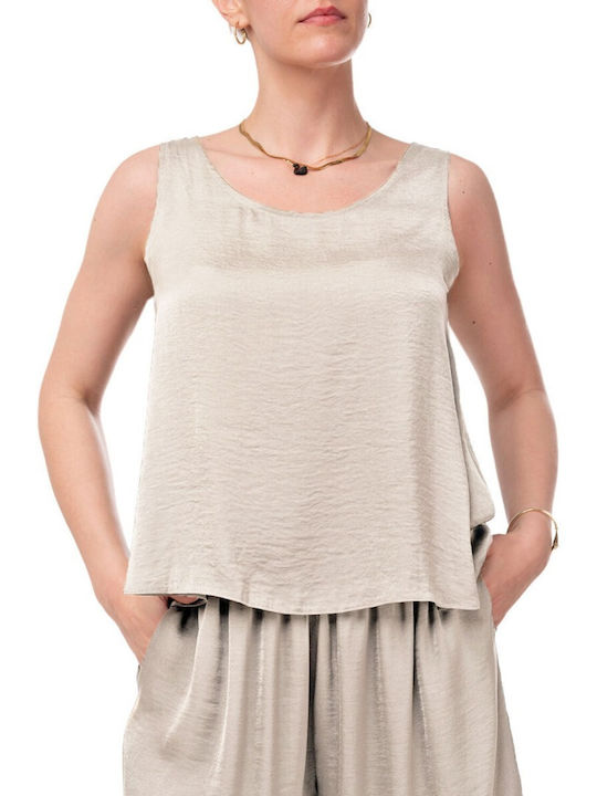 Moutaki Bluză Damă Satin Ecru