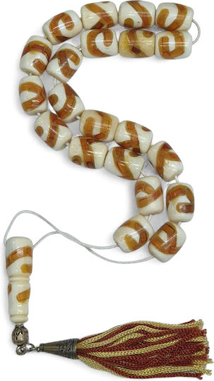 Roloi Komboloi Worry Beads with 21 Beads from Camel Bone Length 36cm Multicolour