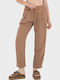 Γυναικείο Σατέν Παντελόνι Light Brown