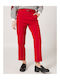Damen Hochbund Stoffhose Rot