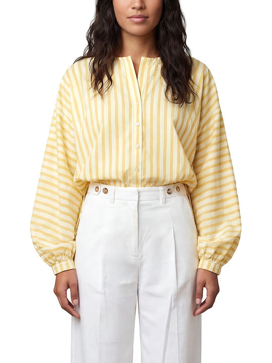 MY T Long Sleeve Women's Shirt Yellow-Beige Striped
