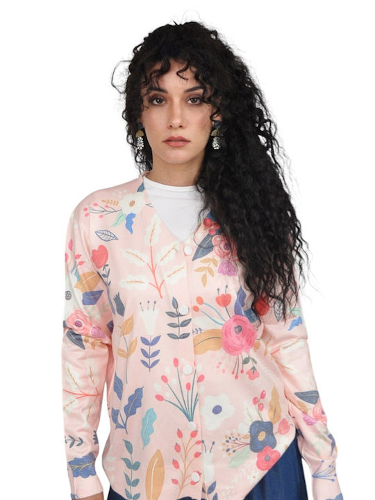 Women's Cardigan with Buttons Peach