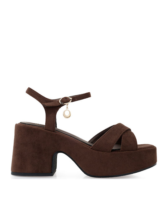 Exe Suede Sandals Brown