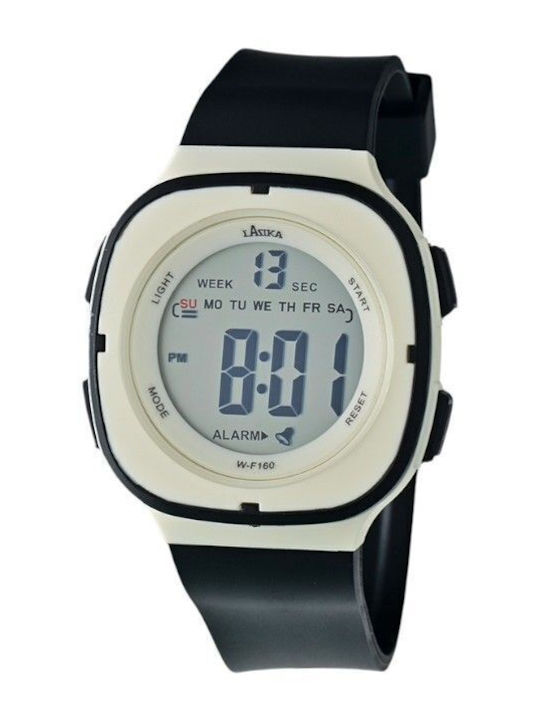 Lasika Digital Men's Watch 40mm Battery with Black Rubber Strap