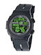 Digital Herrenuhr 43mm Batteriefunktion mit Schwarzem Gummiarmband