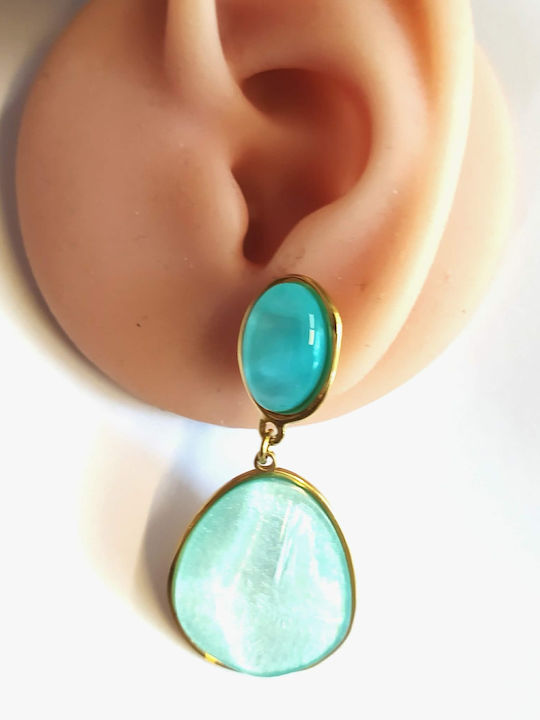 Amalfi Accessories Ohrringe Hängend aus Stahl Hellblaue