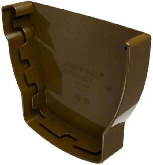 Gutter End Cap A-right Brown Elegance 140 Devorex Elegance
