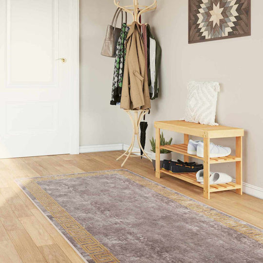 vidaXL Marsa Non-Slip Rectangular Gray Rug 100x350cm