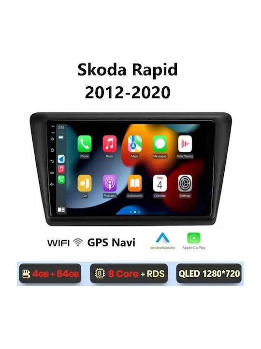 Skoda Rapid 2012-2020 Android Multimedia 4-64gb Octacore-CarPlay-Android Auto GPS Wi-Fi Bluetooth Sg-304