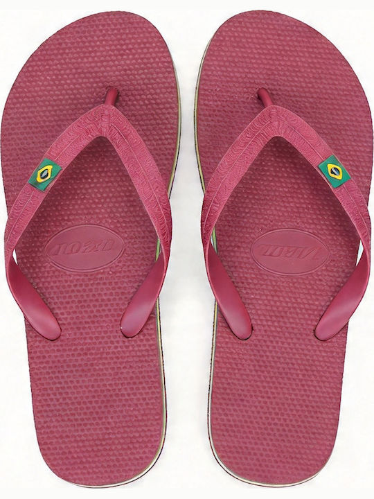 Jomix Flip Flops In Burgundy Colour