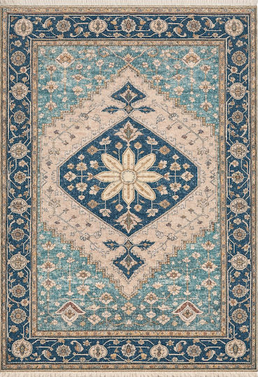 Klonaras Aurora 9225 Non-slip Rectangular Summer Cotton Rug with Fringes 80x140cm