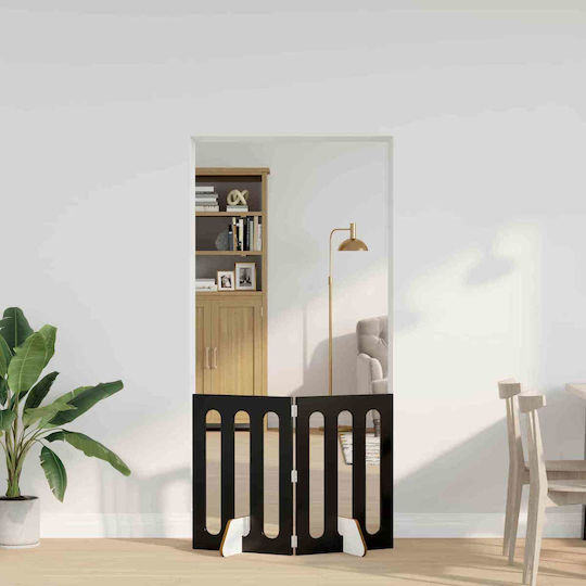 vidaXL Holz Hundeteiler mit 2 Paneelen 100,5x38x70cm Schwarz Eiche