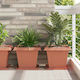 vidaXL Plastic Pot Plate Terracotta 32x32cm Set...