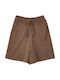 Kids Fabric Brown Shorts/Bermuda
