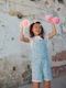 Kids Fabric Dungarees Blue