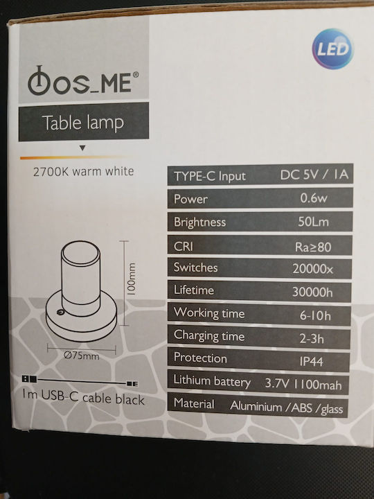 Fos me Διακοσμητικό Φωτιστικό Θερμό Λευκό 3000K