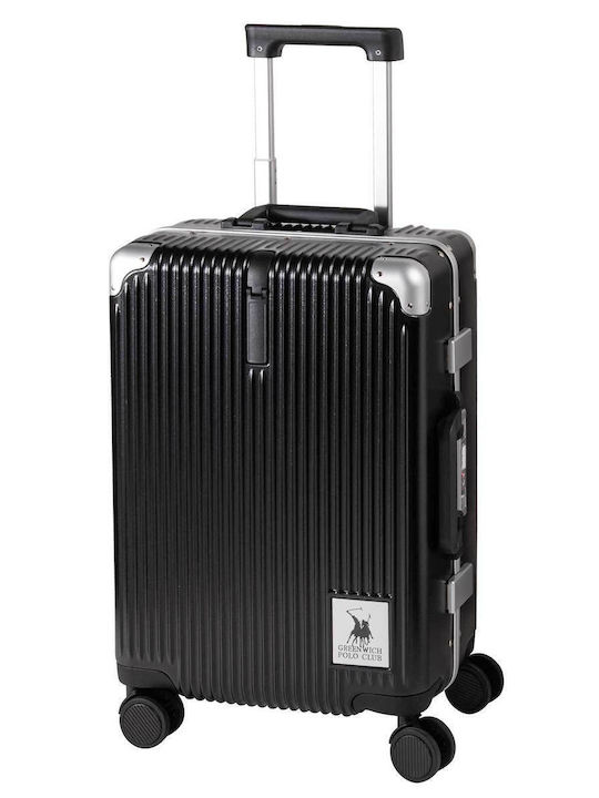 Greenwich Polo Club Medium Hard Travel Suitcase Black with 4 Wheels Height 67cm