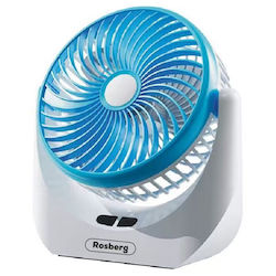 Ventilator De Masă Rosberg R51760s 5 W 16 Cm 180 Minute Funcționare 3 Viteze Iluminare Alb Albastru Ventilator De Masă Rosberg R51760s 5 W 16 Cm 180 Minute Funcționare 3 Viteze Iluminare Alb Albastru