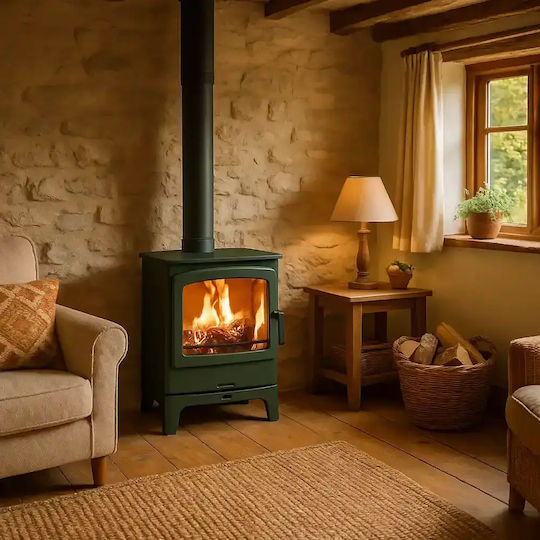 Charnwood Aire 7 Low Stand Steel Wood Stove 7kW Green