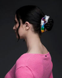 Emmanuelle Silk Scrunchy Curcubeu