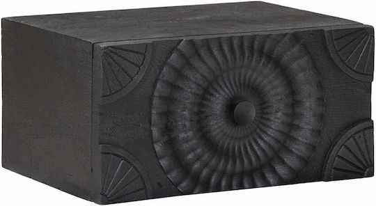 Κομοδίνο Ξύλινο Μαύρο 40x30x20cm