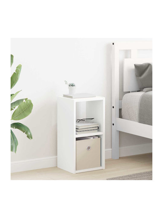White Wooden Bedside Table 25.5x22x49.5cm
