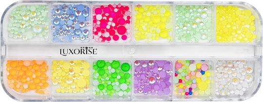 Luxorise Nail Art Nail Rhinestones Party Glow 12 Designs