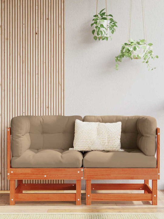 Zweisitziges Outdoor-Sofa Hölzernes mit Kissen 120x60x62cm Zweisitziges Outdoor-Sofa Hölzernes mit Kissen 120x60x62cm