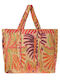 Fabric Shopping Bag Red Orange 37x33x18 100% Cotton
