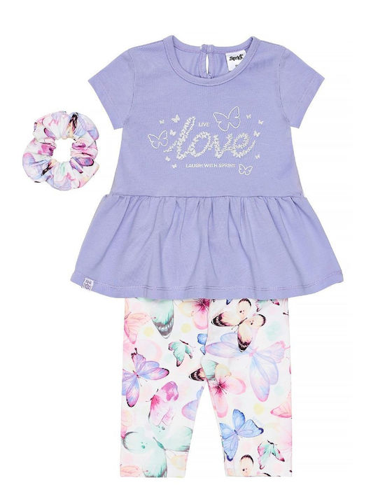 Sprint Kids Set with Shorts Summer 2 Pieces Lilac