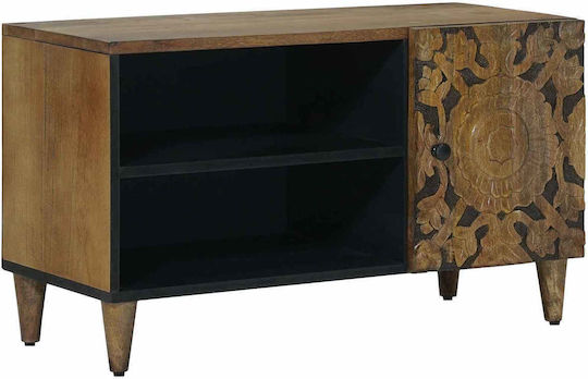 TV Stand Metal & Wood Brown L80xW31.5xH46cm
