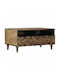 Rectangular Central Wooden Coffee Table with Drawers Brown W80xL54xH40cm