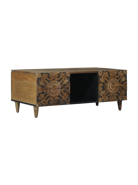 Rectangular Central Wooden Brown Coffee Table W100xL54xH40cm