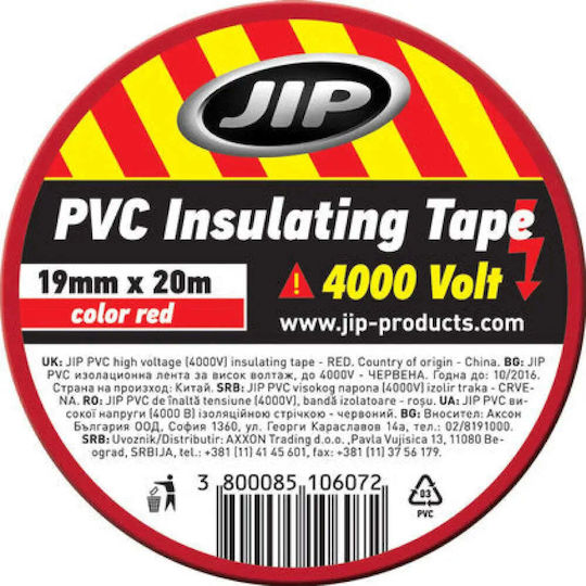 Bandă De Izolare Pvc Roșie 20 M