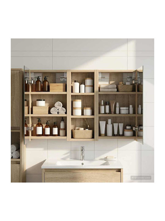 vidaXL Badezimmerspiegel Led mit Regal & Schrank 80x10.5cm Weiß