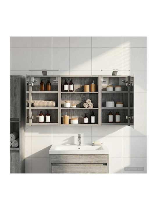 vidaXL Badezimmerspiegel Led mit Regal & Schran...