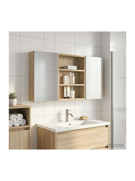 vidaXL Badezimmerspiegel Led mit Regal & Schran...