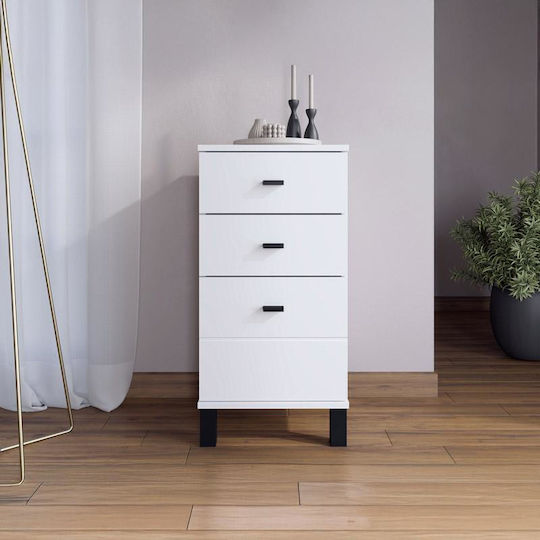 Bedroom Chest of Drawers Wooden White 39x35x78cm
