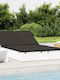 Ξαπλώστρα Διπλή Rattan με Μαξιλάρι Λευκή 201x110x20εκ.